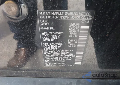 2018 Nissan Rogue Sv из США, поврежденный, VIN KNMAT2MV8JP615997